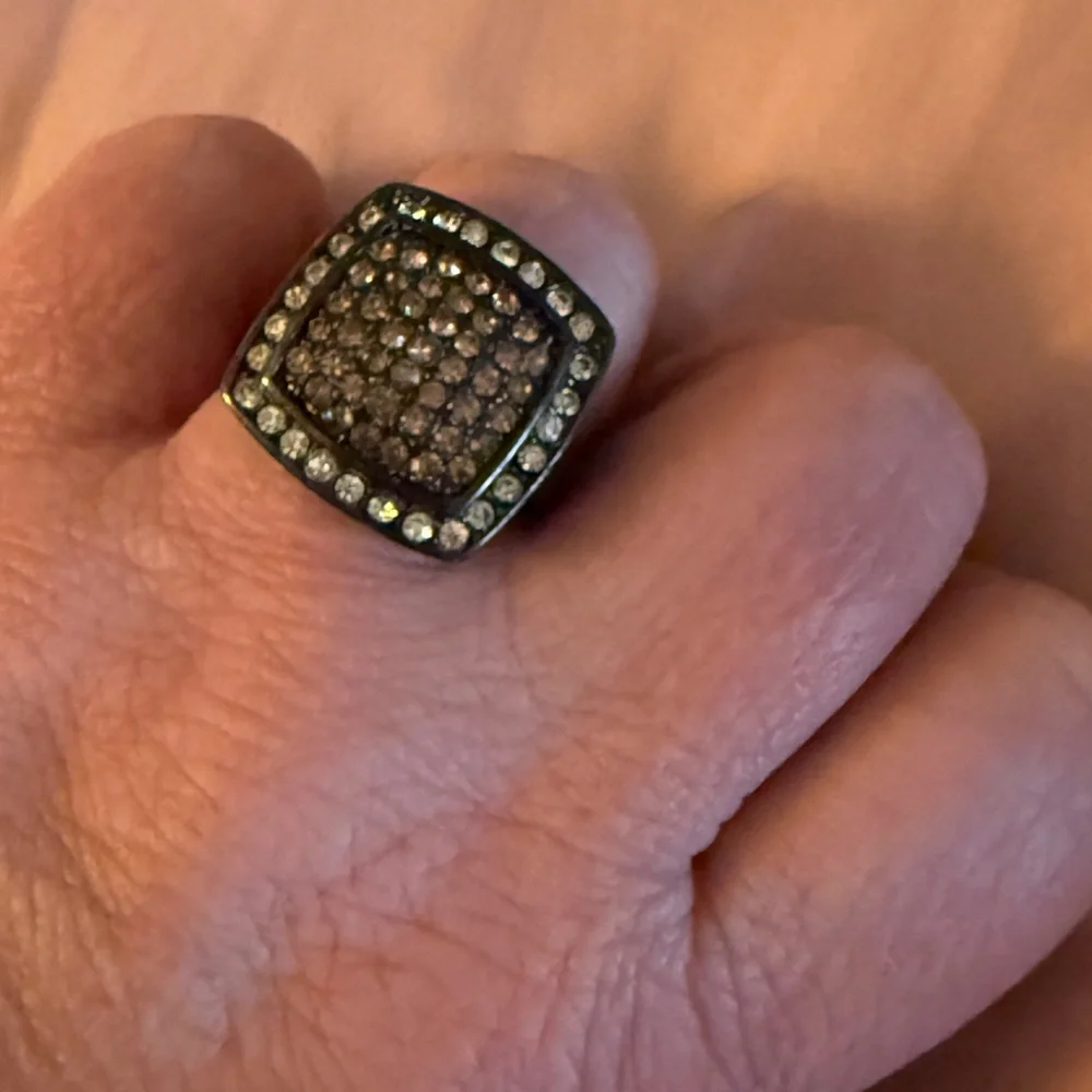 Chunky Black and Yellow Square Ring